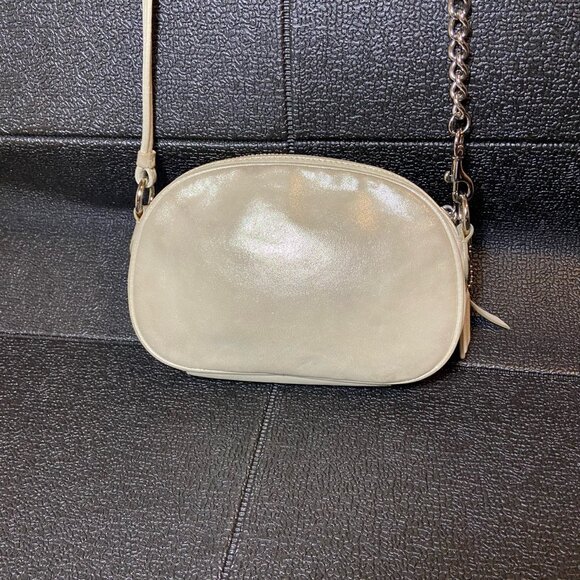 Coach Poppy Shimmer Leather Mini Crossbody Bag – Ivory - Picture 4 of 6